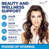 Hair Vitamins Natural Gummies - Biotin Multivitamin for Hair, Skin & Nails with Collagen & Keratin - Anti Aging Collagen Gummy Vitamins for Men & Women - Hair & Nail Growth Gummies - 60psc