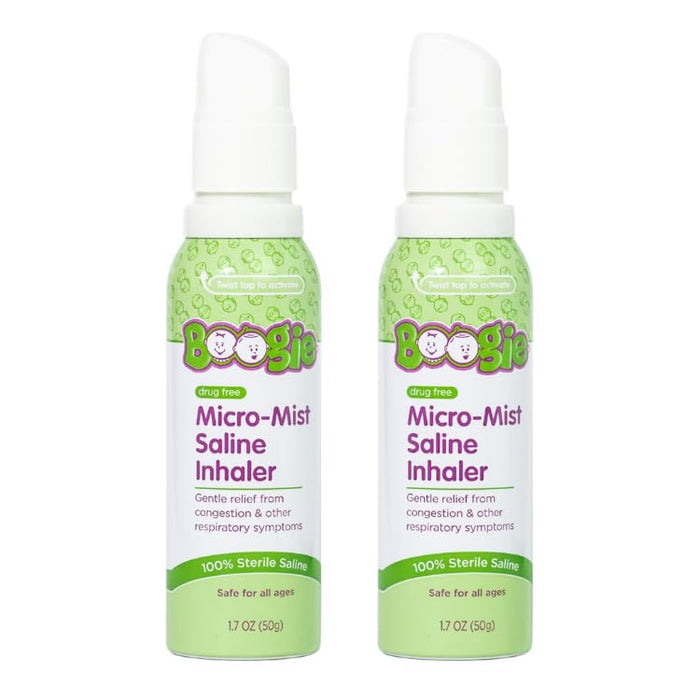 Boogie Micro-Mist Saline Inhaler Refill, 1.7oz Unscented - Pack of 2