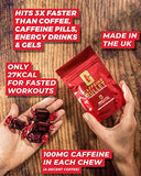 Caffeine Bullet 16 Mint Caffeine Chews = 1600mg Caffeine Kick, Faster Than Energy gels & Cycling Chews for a mid-Race Endurance Sports and Gaming Caffeinated Energy Boost