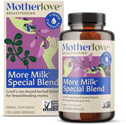 Motherlove More Milk Special Blend (120 Capsule Value Size) Herbal Lactation Supplement w/Goat’s Rue to Build Breast Tissue & Support Breast Milk Supply—Non-GMO, Organic Herbs, Vegan, Soy-Free