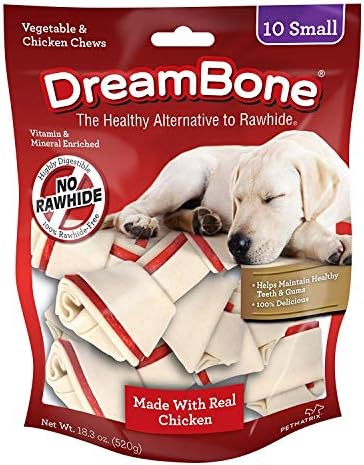 DreamBone Vegetable & Chicken Dog Chews, Rawhide Free, Small, 10-Count