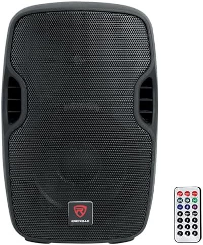 Rockville BPA10 10" 400W Powered PA DJ Speaker with Bluetooth, XLR, 1/4", RCA, 1/8" Inputs, USB/SD Music Player, Deep Bass, Remote Included - Perfect for Mobile DJ and Musicians, Small Venues, Events