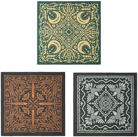 22"x22" Multi-Purpose 100% Cotton Paisley Bandana Face Mask(3-Pack)