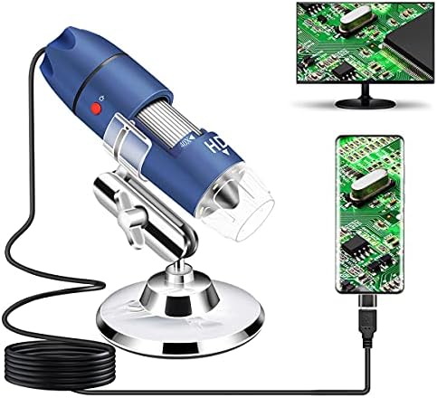 2K HD 2560x1440P USB Digital Microscope for Android Cellphone and Tablet Windows Mac Linux, 40X to 1000X Magnification Endoscope Handheld Mini Magnifier Camera for Coin Facial Skin Scalp