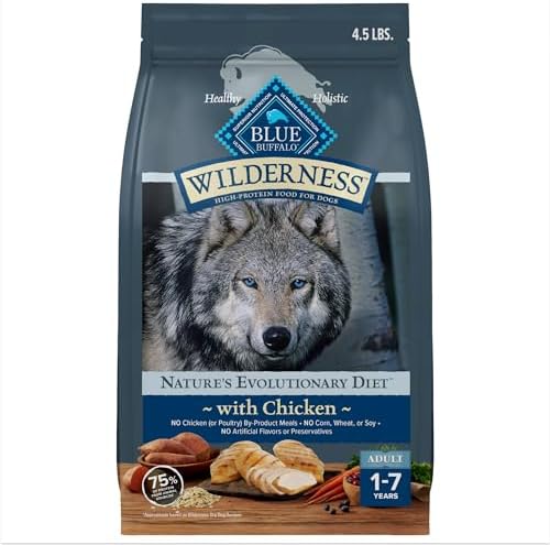 Blue Buffalo Wilderness Adult High-Protein Dry Dog Food Wholesome Grains Natural Ingredients