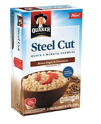Quaker Steel Cut Quick Oatmeal Brown Sugar and Cinnamon 8 ct