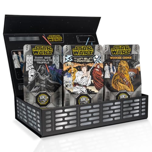 Bones Coffee Company Star Wars Collector's Box Sample Pack Gift Set Flavored Coffee Beans, Medium Roast Ground Coffee Low Acid (12 oz Pack of 3)