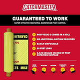 Catchmaster Catch Zone Pest Boundary Roll 1-PK 60FT, Adhesive Mouse Traps Indoor, Spider, Lizard, & Ant Sticky Traps for Crawling Insects, Pest Control Glue Traps for Warehouse, Basement, & Kitchen