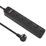 Outdoor Power Strip Waterproof with 5 Outlets, Garden Weatherproof Surge Protector, Christmas Multiple Outlet Exterior Socket for Lighting Appliances. 6FT Extension Cord Strip with Flat Plug. Black