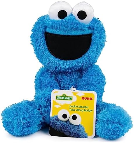 Gund Sesame Street Official Cookie Monster Take Along Buddy Plush, Premium Plush Toy for Ages 1 & Up, Blue, 13”