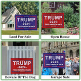 2 Pcs Trump Yard Signs 2024, Corrugated Plastic Signs with H-Metal Stakes, Double-Sided Printing, Fade-Resistant, Weatherproof, Suitable for Lawn, Garden, Outdoor, Ground, Front Yard, 12" x 17"