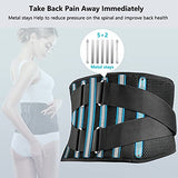 FREETOO Air Mesh Back Brace for Men Women Lower Back Pain Relief with 7 Stays, Adjustable Back Support Belt for Work, Anti-skid Lumbar Support for Sciatica Scoliosis (S(waist:27''-36''), Black)