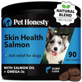 Pet Honesty Salmon Skin Health - Itch Relief for Dogs, Omega 3 Fish Oil for Dogs, Natural Salmon Oil for Dogs Chews for Healthy Skin & Coat, May Reduce Shedding, Dog Fish Oil Supplements - (90 Ct)