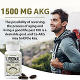 Liposomal Calcium AKG Supplement 1500 MG (Alpha-Ketoglutaric Acid), High Absorption, More Effective Than AAKG, Ca AKG for Longevity, Age Defense, Cellular Energy, Metabolic Function, 360 Softgels