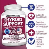 Saint Mingiano Thyroid Support Supplement with Iodine |120 Capsules to Help Body Mass & Improve Energy, Cardiovascular, Energy & Focus Formula | 14 Natural Vitamins