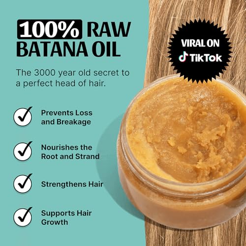 Raw Batana Oil for Hair Growth Sourced from Honduras Dr. Sebi 100% Natural Remedy Prevents Hair Loss Thicker Stronger Healthier Hair Shine Treatment 2oz