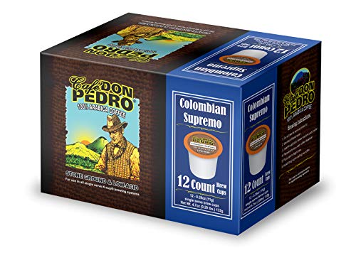 Cafe Don Pedro Colombian Supremo Low Acid Coffee Pods - Compatible with K-cup Coffee Maker, 100% Arabica, Battles Heartburn, Acidic Reflux 72 Low Acid Coffee K Cups