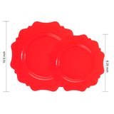 COLOSUS Disposable Plastic Plates 60Pcs, Red Party Plates, Heavy Duty 30 Dinner plate 10.5” and 30 Salad/Dessert Plate 8.25” for party dinner