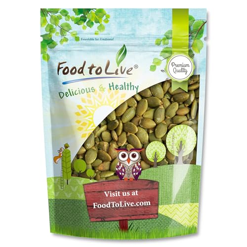 Food to Live Dry Roasted Pumpkin Seed with Himalayan Salt, 2 Pounds– Oven Roasted Pepitas, Lightly Salted, No Oil, Perfect for Baking and Salads, Keto, Vegan, Kosher, Bulk