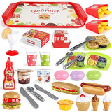 Fast Food Set 59 PCS Kitchen Toy Set for Pretend Play, Kitchen Accessories ,Removable Food Toy, Kids Toddlers Play Food Toys, Party Favor Christmas Stocking Stuffers