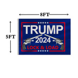 ANCONINE Trump 2024 Lock and Load Flag 5x8 FT, Gun Flag,Trump MAGA Flag,Take American Back Flag,2nd Amendment Flag with 2 Brass Grommets,Sturdy Double Stitched and Premium Polyester. (5x8ft)