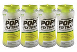 RESCUE! POP! Reusable Fly Trap with Fast-Acting Water-Soluble Attractant for Home & Agricultural Settings, Durable Recyclable Plastic (Pack of 4)