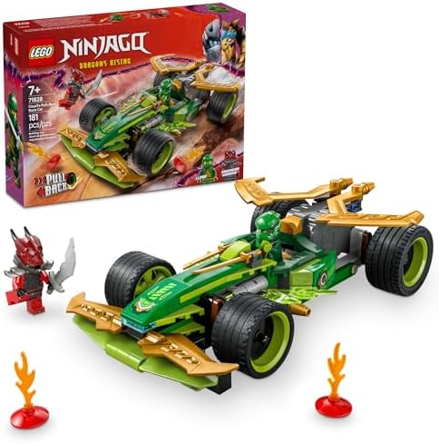 LEGO NINJAGO Lloyd's Pull-Back Race Car Toy - Building Toy for Pretend Play for Boys and Girls, Ages 7+ - Toy Car for Kids with 2 Minifigures - Gift Idea for Birthdays - 71828
