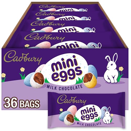 CADBURY MINI EGGS Milk Chocolate, Easter Basket Easter Candy Packs, 1.5 oz (36 Count)