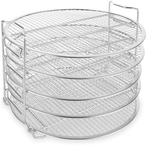 7.5x5 Inch Dehydrator Rack, Stainless Steel Stand Accesories, Dehydrator Stand With 5 Stackable Layers, Compatible with Instant Pot 8 Quart, Pressure Cooker and Air Fryer