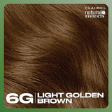 Clairol Natural Instincts Demi-Permanent Hair Dye, 6G Light Golden Brown Hair Color, Pack of 3