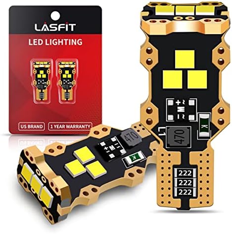 LASFIT 921 LED Bulb Reverse Light, 912 T15 LED 6000K White Canbus Error Free W16W 906 904 LED Backup Replacement Cargo Lights For Car/Trunk, 300% Super Bright, Pack of 2