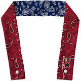 KOOLGATOR Evaporative Cooling Neck Wrap - Keep Cool in The Heat, Summer Cooling Accessories, Long Lasting, Reusable & Breathable, Available in 1, 3, or 5 Pack (Blue & Red Paisley, 5 Pack)