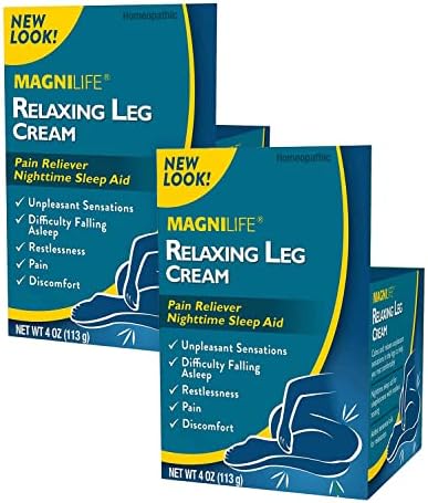 MagniLife Relaxing Leg Cream, Deep Penetrating Topical for Pain and Restless Leg Syndrome Relief, Naturally Soothe Cramping, Discomfort, and Tossing with Lavender and Magnesium - 2 Packs of 4oz