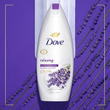 Dove Body Wash for Softer and Smoother Skin After Just One Use Lavender Oil and Chamomile Stress Relieving and Calming 22 oz, 4 Count