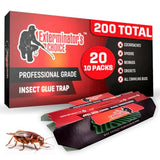 Exterminators Choice Large Red Sticky Traps - Insect Glue Trap - Mouse Trap - Ant Traps Indoor - Non-Toxic Insect Bait - Pest Control - Insect Trap - Cricket Trap - Lizard Trap - Pack of 200