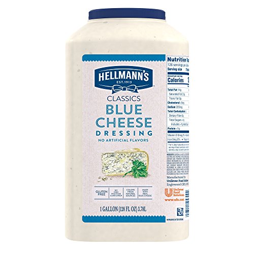 Hellmann's Classics Blue Cheese Salad Dressing Jug Gluten Free, No Artificial Flavors or High Fructose Corn Syrup, Colors from Natural Sources, 1 gallon, Pack of 4