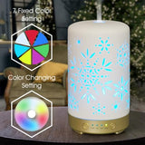 Earnest Living Essential Oil Diffuser White Ceramic Diffuser 100 ml Timers Night Lights and Auto Off Function Home Office Humidifier Aromatherapy Diffusers for Essential Oils