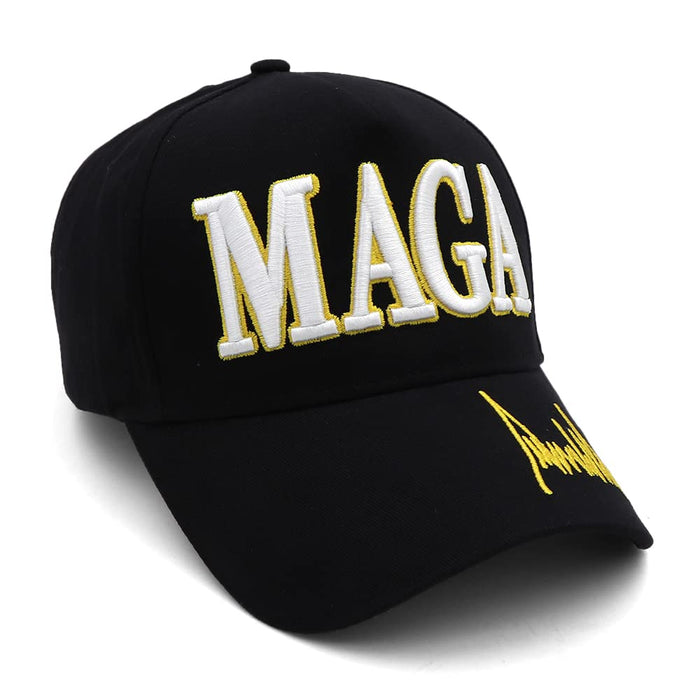 MAGA Hat Trump 2024 Hat Embroidered Make America Great Again Donald Trump Slogan Adjustable Black Baseball Cap for Woman Men