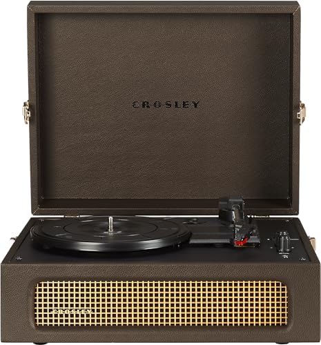 Crosley CR8017B-CO Voyager Vintage Portable Vinyl Record Player Turntable with Bluetooth in/Out and Built-in Speakers, Cocoa