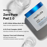 Medicube Zero Pore Pads 2.0 - Dual-Textured Facial Toner Pads for Exfoliation and Minimizing Pores with 4.5% AHA Lactic Acid & 0.45% BHA Salicylic Acid - Ideal for All Skin Types - Korean Skin Care