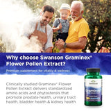 Swanson Maximum Strength Graminex Flower Pollen Extract - Supports Prostate Health, Urinary Tract Function, and Kidney Health - Mens Health Supplement - (60 Capsules, 500mg Each)