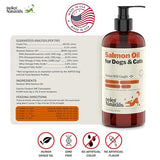 Deley Naturals Premium Alaskan Wild Caught Salmon Oil for Dogs and Cats - Omega-3 Rich Fish Oil Supplement for Healthy Skin, Coat, and Joints - All-Natural, Sustainably Sourced - 16 Oz