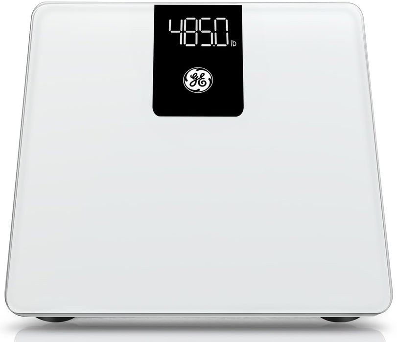 GE Scale Body Weight Bathroom: 500lb BMI Weight Scales for People Accurate Bluetooth Weighing Digital Scale Electronic Weigh Scales White