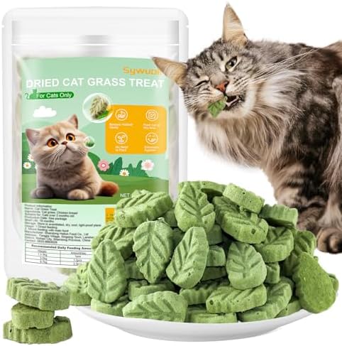 100g/3.52oz Cat Grass Treats, Cat Grass Teething Stick for Hairball Remove and Teeth Cleaning, Edible Cat Grass Stick Snack