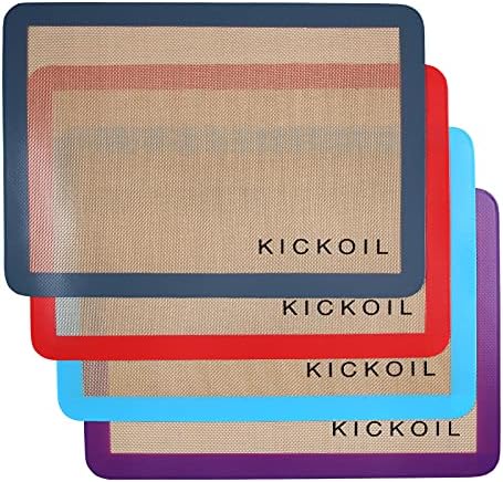 Silicone Baking Mat Large Set 4 Half Sheet-Silicone Bakeware Mat for Oven Reusable Heat Resistant Non Stick Baking Sheet BPA Free Cooking Supplies for Cookie, Bread, Macaron&Pastry,Rectangular