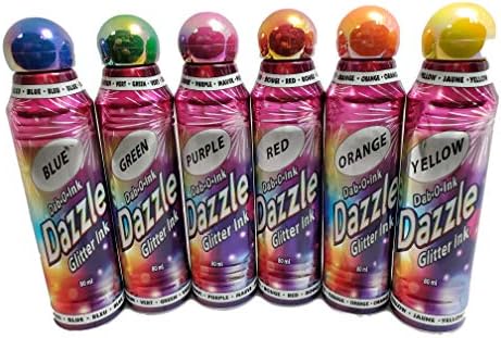 Dazzle Glitter Bingo Dauber/Dabber Ink 6-Pack Mixed Colors