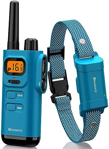 Bousnic Dog Shock Collar with Remote - [New Edition] 4000FT Dog Training Collar for Large Medium Small Dogs (8-120lbs) Waterproof E Collar with Beep, Vibration, Safe Shock