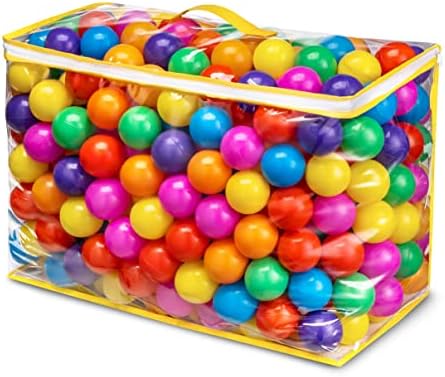 Ball Pit Balls Phthalate Free BPA Free Crush Proof Plastic - 7 Bright Colors in Reusable Play Toys for Kids with Storage Bag