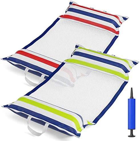 Jasonwell Inflatable Pool Hammock Float - 2 Pack Water Hammock Pool Floaties Multi-Purpose (Saddle Lounge Chair Drifter) 4 in 1 Lake Beach Floating Loungers Swimming Pool Floats Toys for Adults