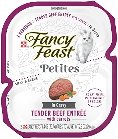 Purina Fancy Feast Gourmet Gravy Wet Cat Food, Petites Tender Beef With Carrots Entree - 2.8 Ounce (Pack of 12)